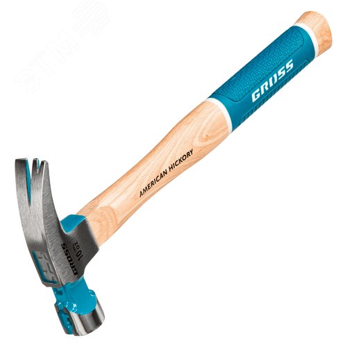 Молоток-гвоздодер,280 г, угол 75, магнит, обрезиненная рукоятка AMERICAN HICKORY