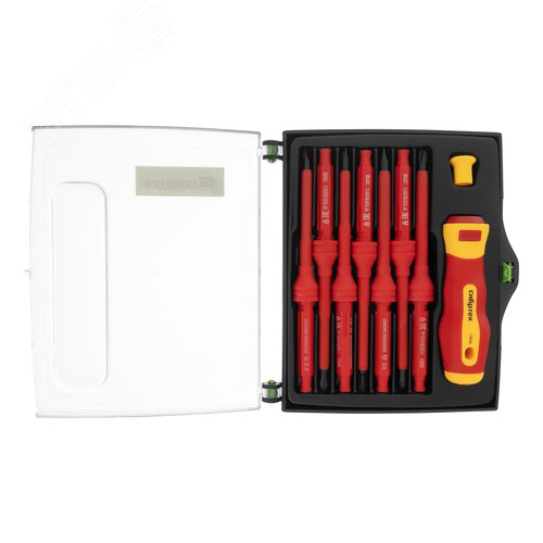 Отвертка диэлектр. до 1000 В, 9 пред. 7 жал, PH + SL + Torx + SP + TW, CrV, 2к рукоятка