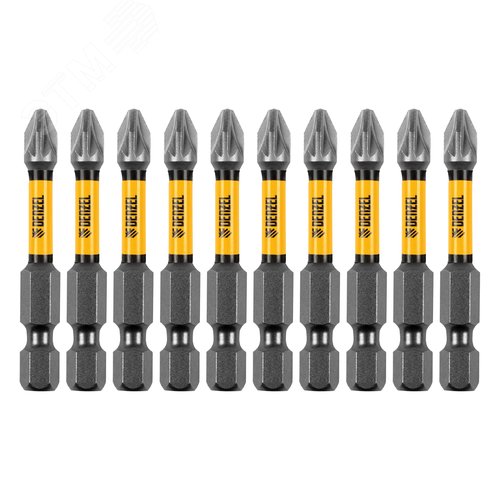 Набор бит торсионных PZ2x50 мм, лазерная обработка шлица, сталь S2, 10 шт.