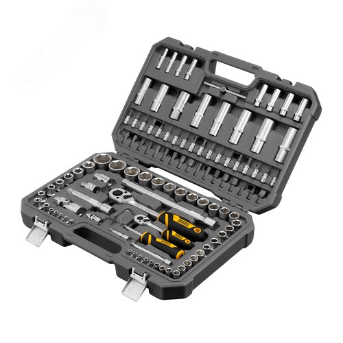 Набор инструментов, 1/2', 1/4', CrV, S2, пластиковый кейс, 109 предметов