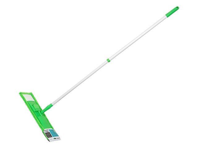 Швабра для пола с насадкой из микрофибры, зеленая, PERFECTO LINEA