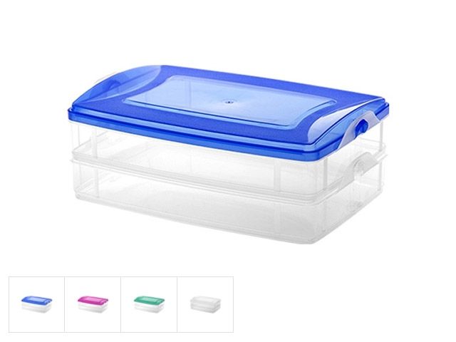 Контейнер пласт. прямоуг. 2x1.2 л, с крышкой, Frigo, DRINA