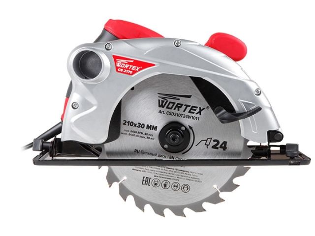 Циркулярная пила WORTEX CS 2170 в кор. 1900 Вт, 210 мм, до 70 мм