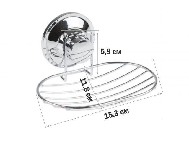 Мыльница настенная на вакуумной присоске, хром. сталь, FIX LOCK, PERFECTO LINEA