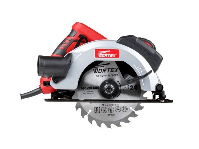 Циркулярная пила WORTEX CS 1613 L в кор. 1300 Вт, 160 мм, до 55 мм, лазер