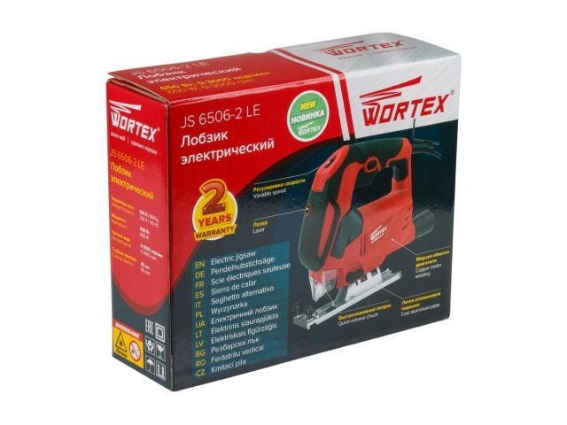 Лобзик электрический WORTEX JS 6506-2 LE в кор. 650 Вт, 0-3000 ход/мин, пропил до 65 мм