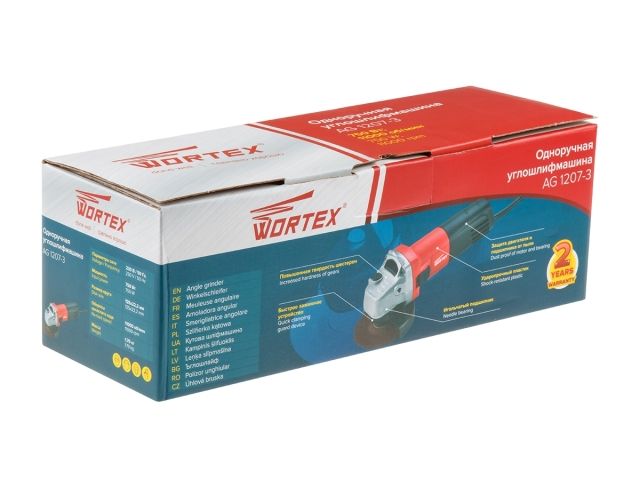 Одноручная углошлифмашина WORTEX AG 1207-3 в кор. 750 Вт, 125 мм, 11000 об/мин