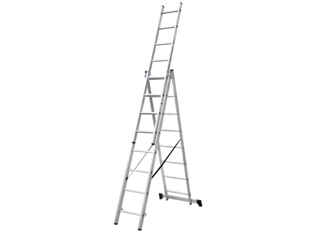 Лестница алюм. 3-х секц. 201/474/214см 3х8 ступ., 9,9кг PRO STARTUL (ST9944-08)