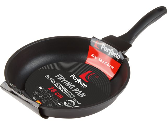 Сковорода литая ф 28х6.0 см, алюм., антиприг. покр., серия Black Induction, PERFECTO LINEA