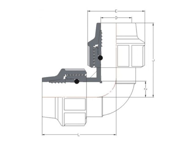Колено ПЭ 50, AV Engineering