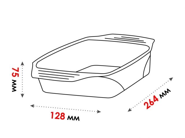 Форма из жаропрочного стекла, 1.8 л, прямоугольная, 264x128x75 мм, PERFECTO LINEA