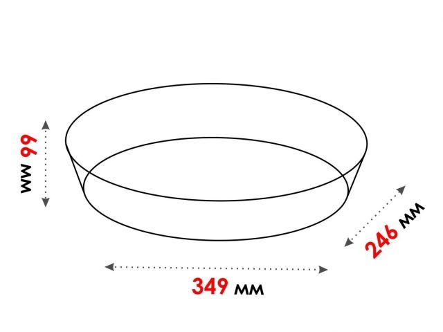 Форма из жаропрочного стекла, 3.2 л, овальная, 349x246x66 мм, PERFECTO LINEA