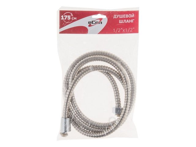 Шланг душевой, SUS/PVC, 1/2" г-г 175 см, хром, eCon