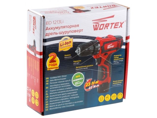 Аккум. дрель-шуруповерт WORTEX BD 1213 Li в кор.