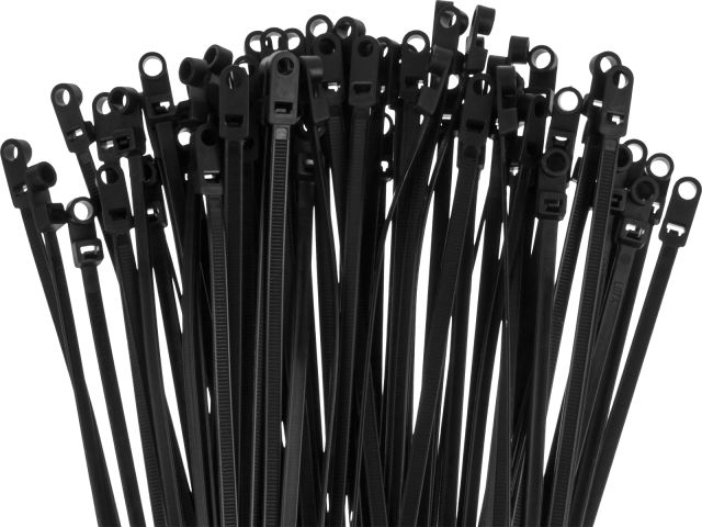 Хомут-стяжка с монтажным отверстием 4.8х160 мм черный (100 шт в уп.) STARFIX