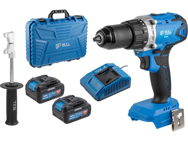 Аккум. дрель-шуруповерт BULL SR 1802 в чем. XLTpro БЕСЩЕТ., 18 В, 80 Н*м, 2*4 А*ч, БЗП 13 мм