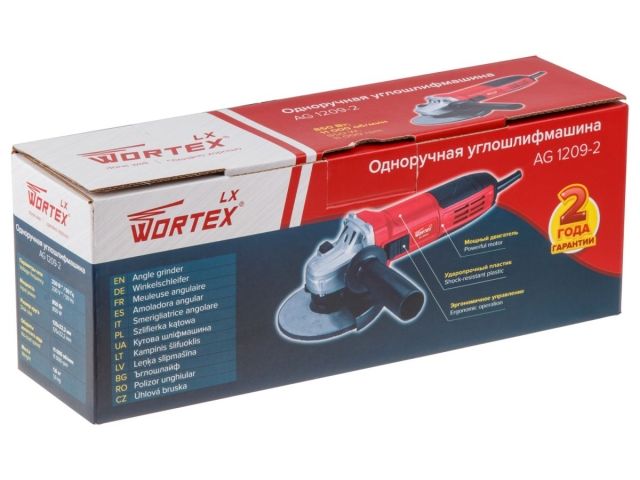 Одноручная углошлифмашина WORTEX LX AG 1209-2 в кор. 850 Вт, 125 мм, 11000 об/мин