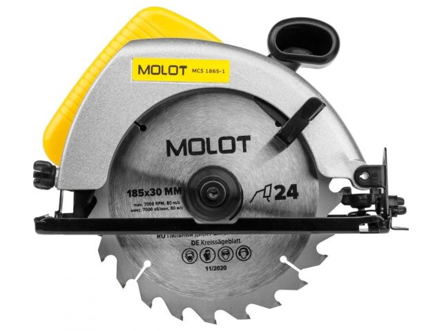 Циркулярная пила MOLOT MCS 1865-1 в кор. 1200 Вт, 185 мм, до 65 мм