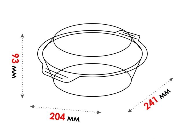 Кастрюля из жаропрочного стекла, 1.5 л, с крышкой, 241х204х93 мм, PERFECTO LINEA