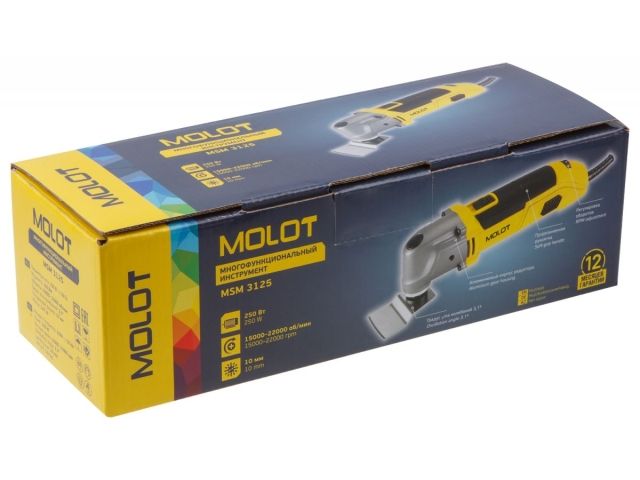 Многофункциональный инструмент (реноватор) MOLOT MSM 3125 в кор. 250 Вт, 15000 - 22000 об/мин.
