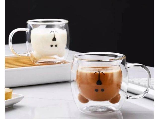 Кружка стеклянная с двойными стенками, 250 мл, серия Bear, PERFECTO LINEA