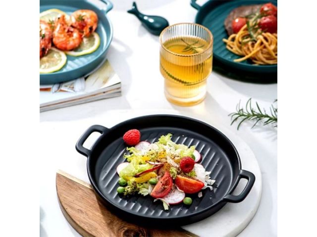 Тарелка-блюдо керамическая, 23.5х18.5х2.5 см, серия ASIAN, зеленая, PERFECTO LINEA
