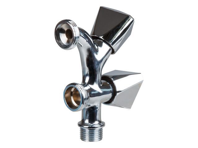 Кран садовый 1/2" нар. х 3/4" нар. х 3/4" нар., AV Engineering (инд. упак.)