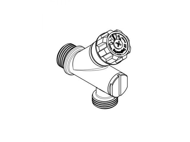 Кран вентильный угловой 1/2" нар.-нар. установочный ХРОМ с фильтром, AV Engineering