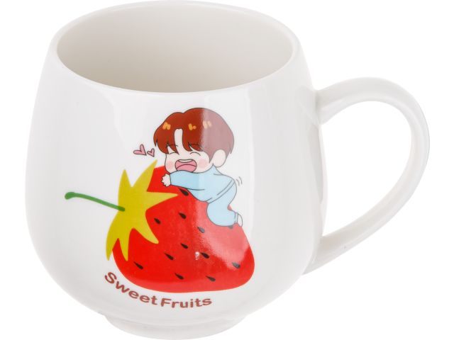 Кружка керамическая, 350 мл, Sweet fruits, клубника, PERFECTO LINEA