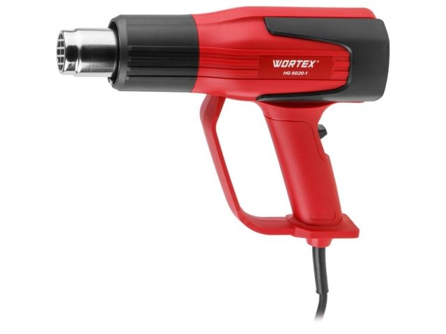 Термовоздуходувка WORTEX HG 6020-1 в чем. + набор сопл 2000 Вт, 2 скор., 350-600 °С