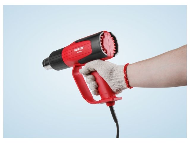 Термовоздуходувка WORTEX HG 6020-1 в чем. + набор сопл 2000 Вт, 2 скор., 350-600 °С
