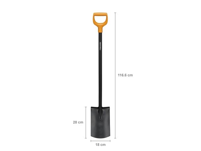 Лопата штыковая с закругл.лезвием FISKARS Solid