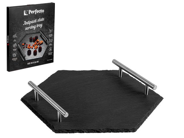 Блюдо для подачи сервировочное 30x26 см, сланец, PERFECTO LINEA