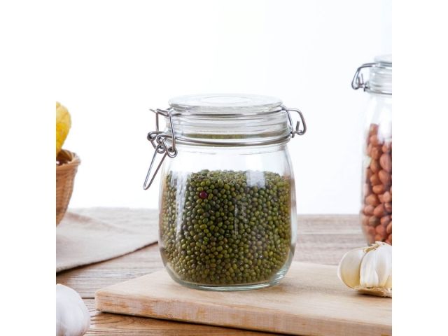 Банка для сыпучих продуктов стеклянная WECKER (Веккер) 1000 мл, PERFECTO LINEA