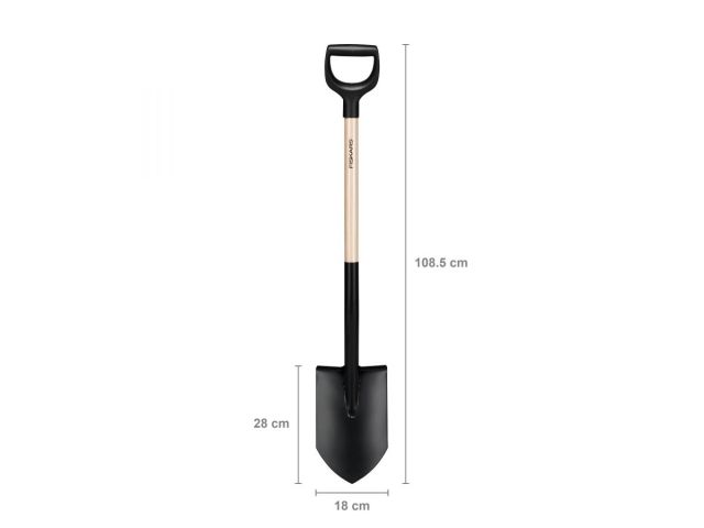 Лопата штыковая с дер. черенком Solid FISKARS