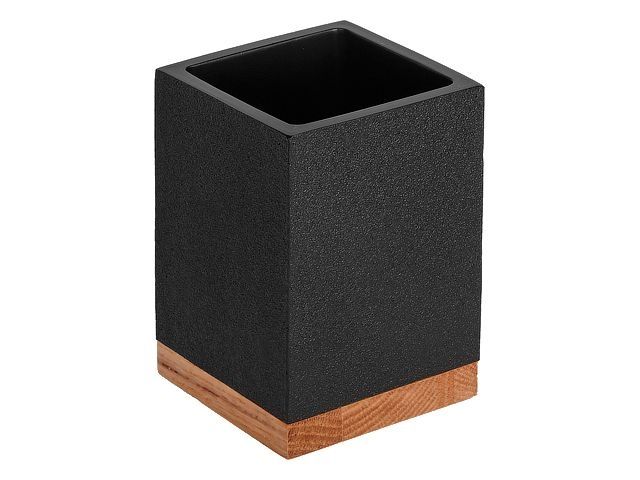 Стакан для зубных щеток WOOD BLISS, черный, PERFECTO LINEA