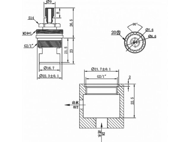 Кран-букса керамическая, тип J, AV Engineering