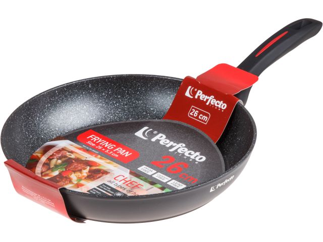 Сковорода ф 26х5.3 см, алюм., антиприг. покр., для индукц. плит, серия CHEF, PERFECTO LINEA