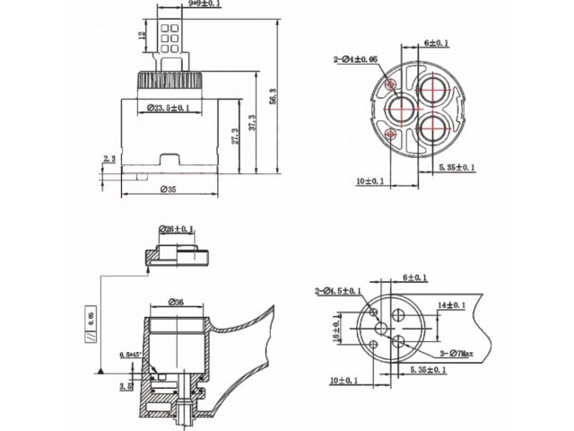 Картридж D35 для смесителя, тип A-S, AV Engineering
