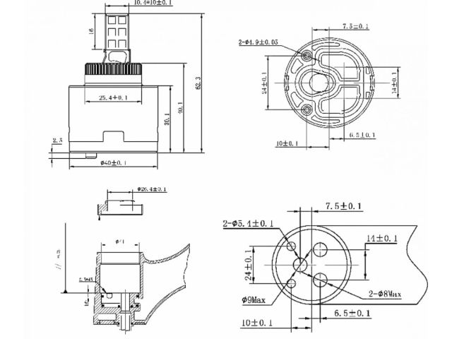 Картридж D40 для смесителя, тип B, AV Engineering