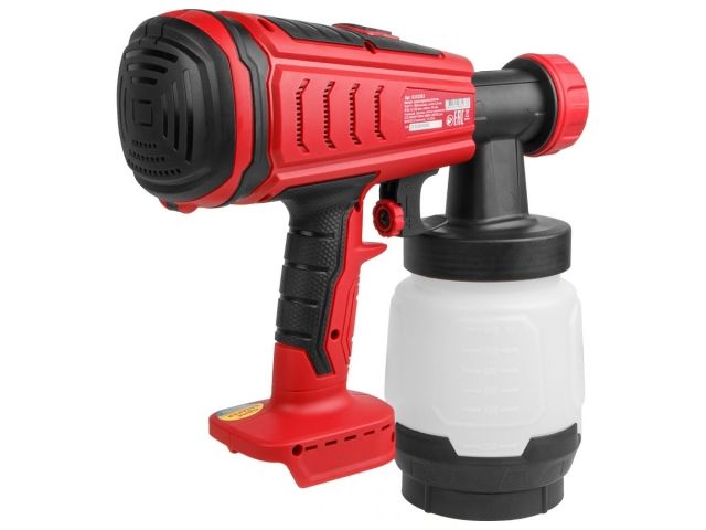 Аккум. краскораспылитель WORTEX CPS 1808 в кор. ALL1 SOLO БЕСЩЁТ.ДВИГ., 18В, 1000 мл/мин, 0.8 л бак