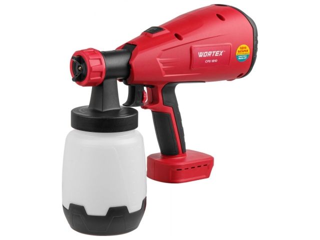 Аккум. краскораспылитель WORTEX CPS 1810 в кор. ALL1 SOLO 18В, 700 мл/мин, 1 л бак