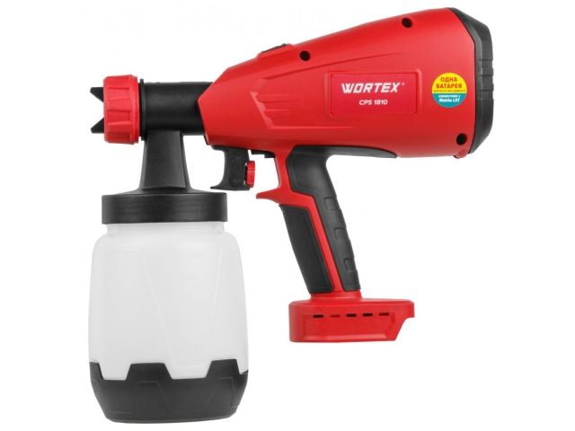 Аккум. краскораспылитель WORTEX CPS 1810 в кор. ALL1 SOLO 18В, 700 мл/мин, 1 л бак
