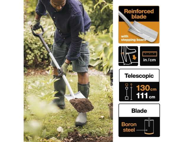 Лопата штыковая телескопическая прямая Xact FISKARS