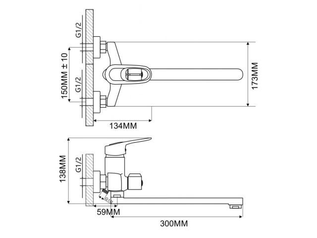 Смеситель для ванны D40-A, серия 240, ECONOCE
