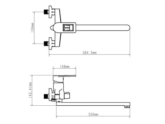 Смеситель для ванны D40-A, серия 300, ECONOCE