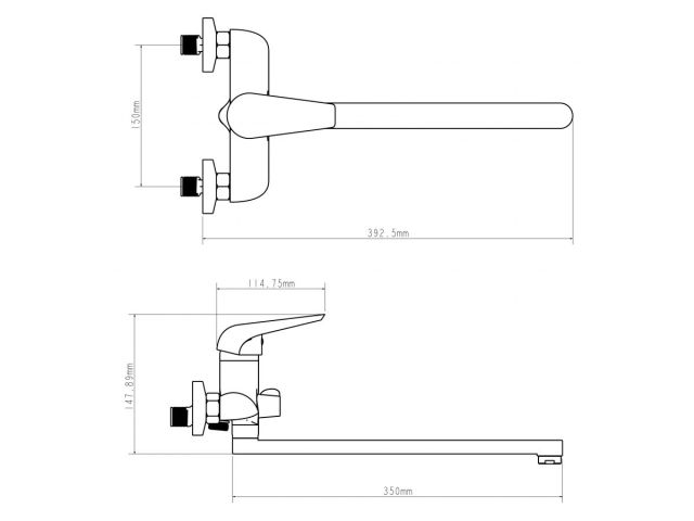 Смеситель для ванны D35-A, серия 280, ECONOCE