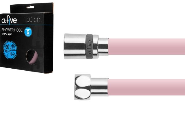 Шланг душевой, Si, 1/2" г-г 150 см, розовый, a-five