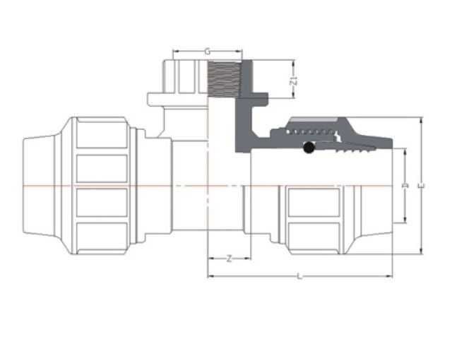 Тройник ПЭ 20 х 1/2" нар., AV Engineering