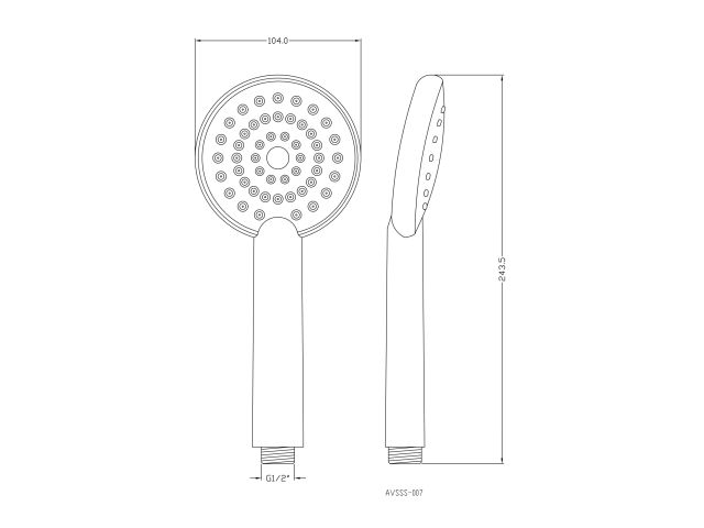 Душевая лейка, 1-функц. AVSSS-007 AV Engineering